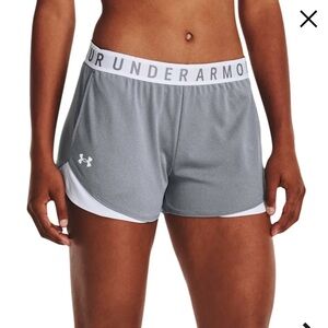 New Under Armour Womens UA Play Up 3.0 Shorts Grey/White Size XS